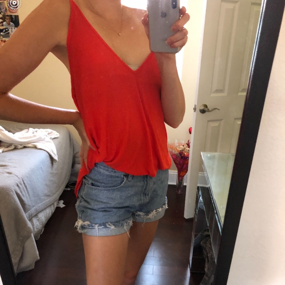 NWT Free people tank/blouse in coral
